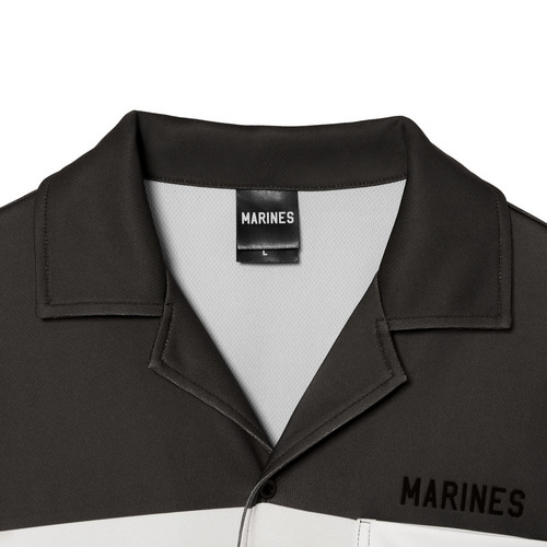 オープンカラーシャツ/バイカラー 詳細画像 グレー&times;ブラック 6