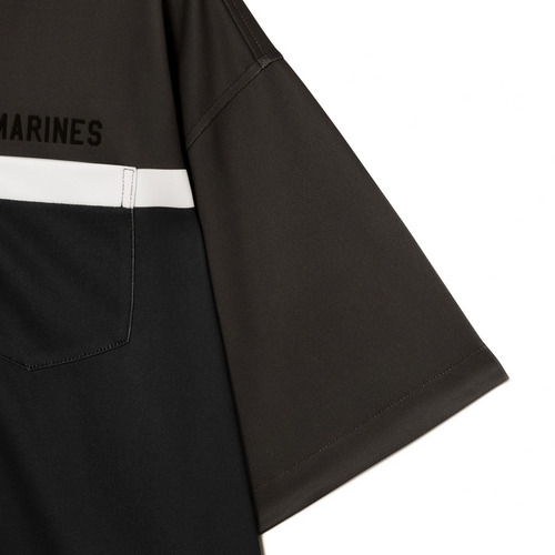 オープンカラーシャツ/バイカラー 詳細画像 グレー&times;ブラック 7