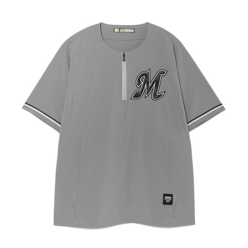 ミズノオーセンティック 半袖ZIPジャケット 詳細画像 グレー 1