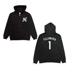 全選手展開 ネーム＆ナンバーZIPパーカー(Mロゴ) ブラック