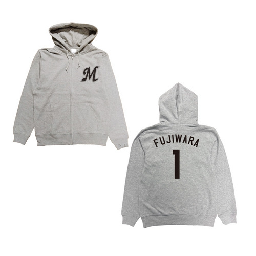 全選手展開 ネーム＆ナンバーZIPパーカー(Mロゴ) グレー 詳細画像 1カラー 1