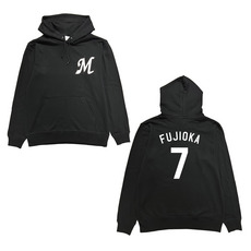 全選手展開 ネーム＆ナンバーパーカー(Mロゴ) ブラック