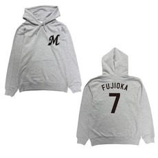 全選手展開 ネーム＆ナンバーパーカー(Mロゴ) グレー