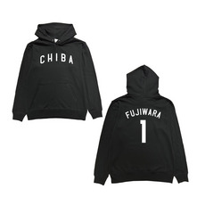 全選手展開 ネーム＆ナンバーパーカー(VISITORロゴ)  ブラック