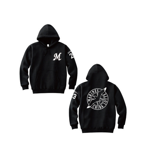 全選手展開 パーカー(Mロゴ＆プライマリーマーク) ブラック 詳細画像 1カラー 1