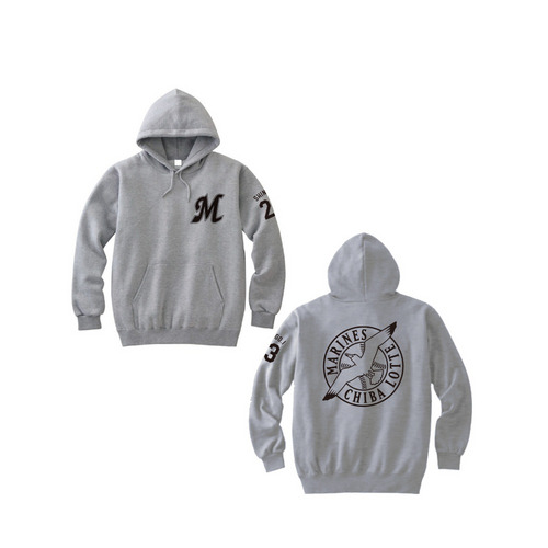 全選手展開 パーカー(Mロゴ＆プライマリーマーク) グレー/マリーンズ