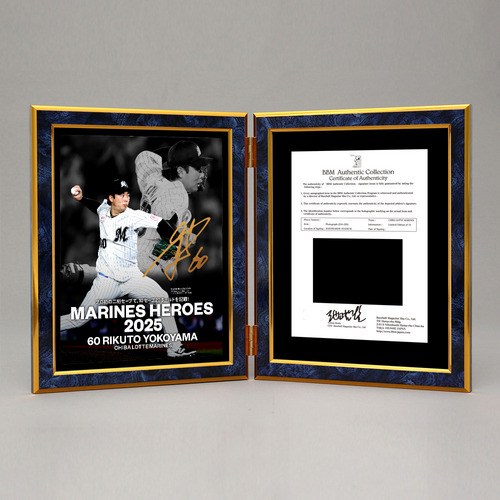 横山陸人投手 2025年シーズン名場面 直筆サイン入り 2面式フォトパネル 詳細画像 #60横山 陸人 1