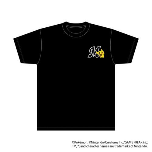 ポケモン2026 マリーンズ キッズTシャツ Ｍロゴ刺繍 詳細画像 ブラック 1