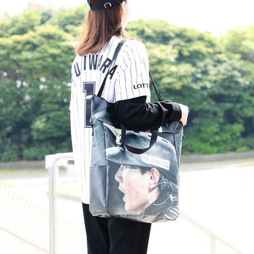 #1藤原 直筆サイン入り2024球場正面ターポリン幕リメイクトートバッグ