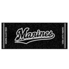 Marines ラメ入りブラックロゴフェイスタオル