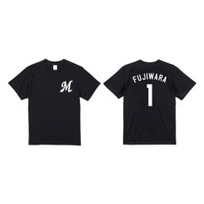 全選手展開 ネーム＆ナンバー半袖Tシャツ(Mロゴ) ブラック