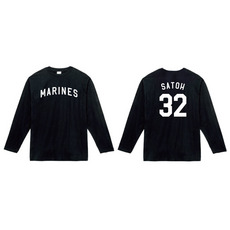 全選手展開 ネーム＆ナンバー長袖Tシャツ(ALTロゴ) ブラック