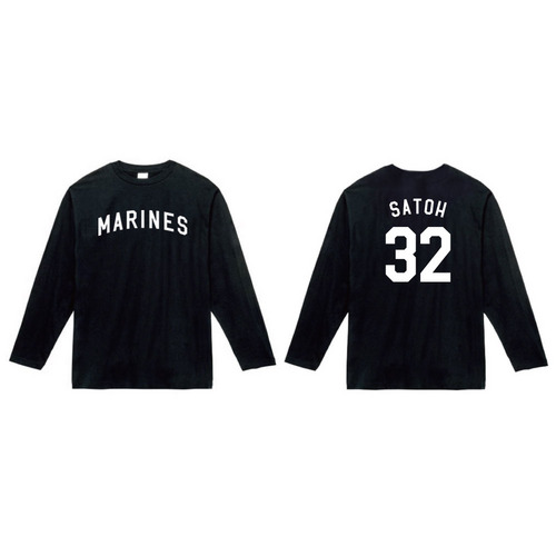 全選手展開 ネーム＆ナンバー長袖Tシャツ(ALTロゴ) ブラック 詳細画像 受注パターン 1