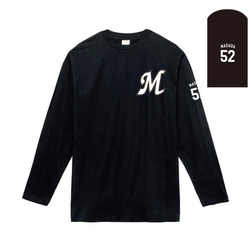 全選手展開 長袖Tシャツ(Mロゴ) ブラック 詳細画像 受注パターン 1