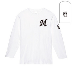 全選手展開 長袖Tシャツ(Mロゴ) ホワイト