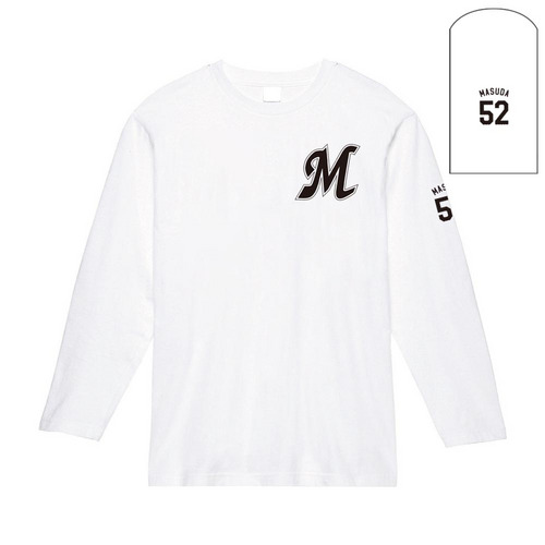 全選手展開 長袖Tシャツ(Mロゴ) ホワイト 詳細画像 受注パターン 1