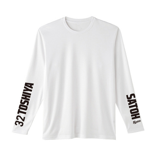 全選手展開 ユニホームコーデ ドライロングTシャツ ホワイト 詳細画像 受注パターン 1