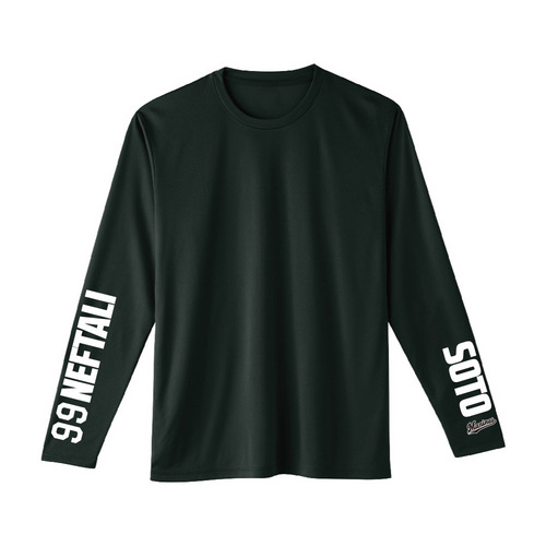 全選手展開 ユニホームコーデ ドライロングTシャツ ブラック 詳細画像 受注パターン 1