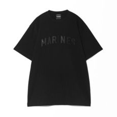 BLACKBLACK レザーアップリケTシャツ/MARINES