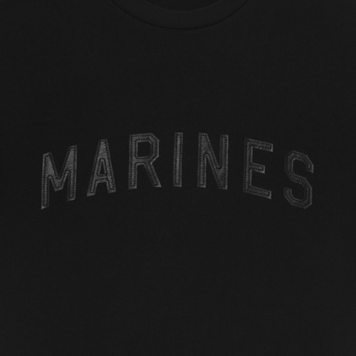 BLACKBLACK レザーアップリケTシャツ/MARINES 詳細画像 ブラック 4