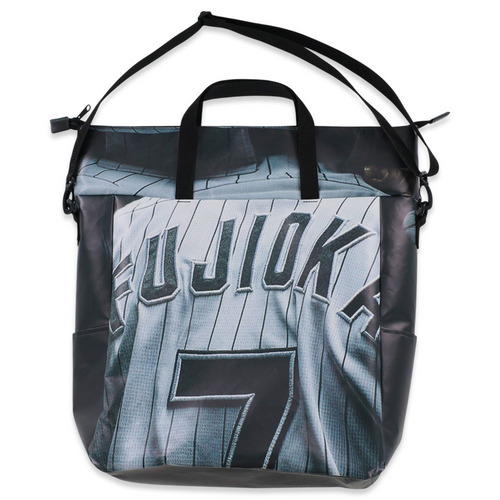 #7藤岡 直筆サイン入り2025球場正面ターポリン幕リメイクトートバッグ