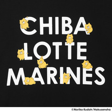 ノラネコぐんだん&times;千葉ロッテマリーンズ Tシャツ ブラック 詳細画像
