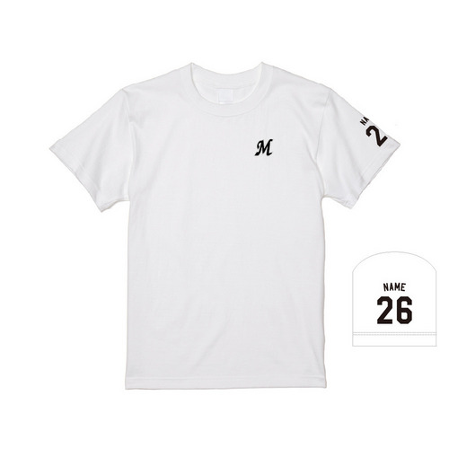 【ネーム・ナンバーカスタム】2026父の日 Tシャツ ホワイト 詳細画像 名入れ(アルファベット＋ナンバー) 1