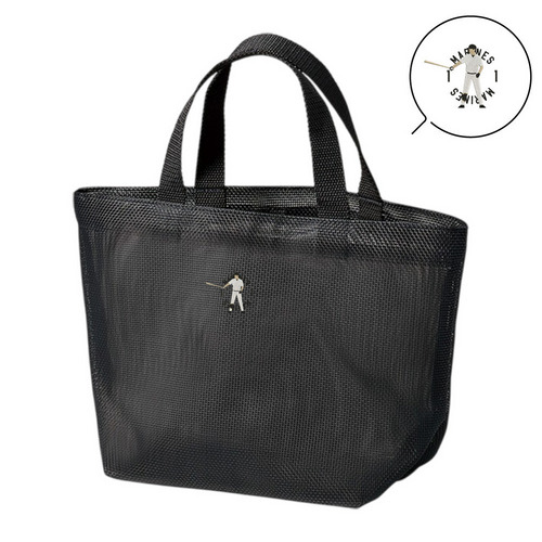 18選手展開 ワンポイント刺繍メッシュミニトートバッグ 詳細画像 ブラック 1