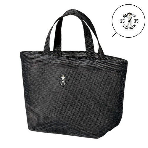 18選手展開 ワンポイント刺繍メッシュミニトートバッグ 詳細画像 ブラック 11