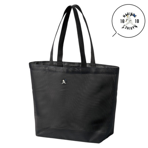 18選手展開 ワンポイント刺繍メッシュトートバッグ 詳細画像 ブラック 8