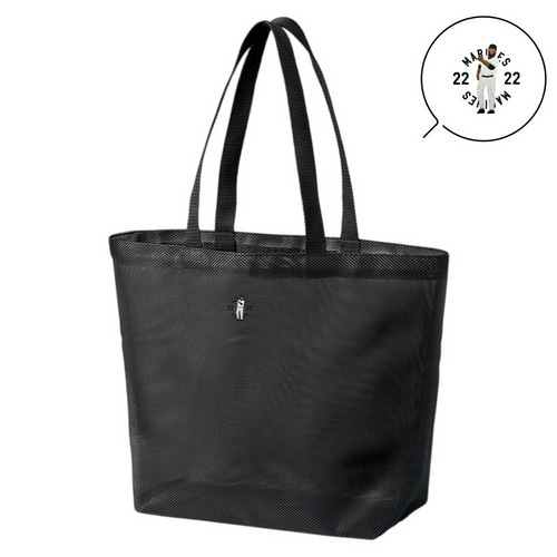 18選手展開 ワンポイント刺繍メッシュトートバッグ 詳細画像 ブラック 9