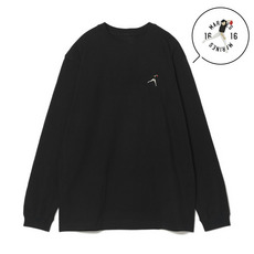 18選手展開 ワンポイント刺繍ロングTシャツ ブラック(VISITOR) 詳細画像