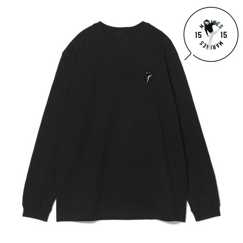 18選手展開 ワンポイント刺繍ロングTシャツ ブラック(VISITOR) 詳細画像 1カラー 1