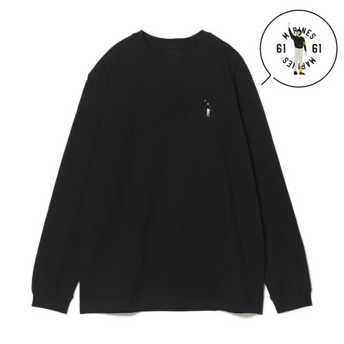 18選手展開 ワンポイント刺繍ロングTシャツ ブラック(VISITOR) 詳細画像 1カラー 15