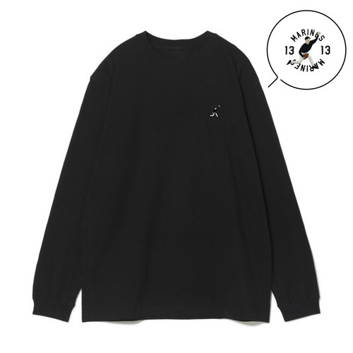 18選手展開 ワンポイント刺繍ロングTシャツ ブラック(VISITOR) 詳細画像 1カラー 5