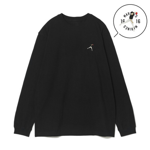 18選手展開 ワンポイント刺繍ロングTシャツ ブラック(VISITOR) 詳細画像 1カラー 7