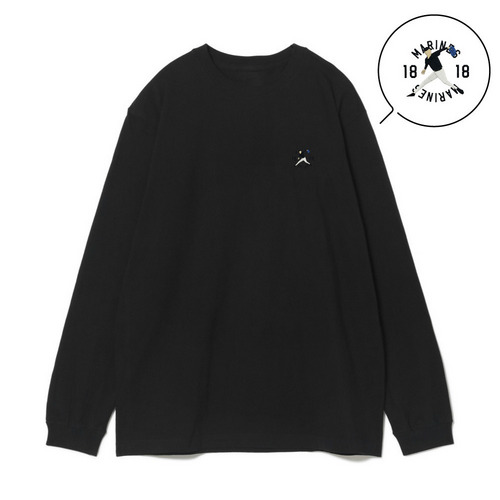 18選手展開 ワンポイント刺繍ロングTシャツ ブラック(VISITOR) 詳細画像 1カラー 8