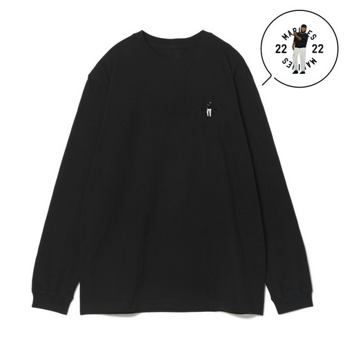 18選手展開 ワンポイント刺繍ロングTシャツ ブラック(VISITOR) 詳細画像 1カラー 9