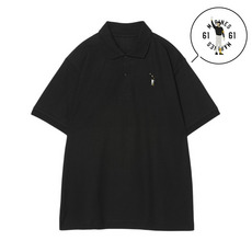 18選手展開 ワンポイント刺繍ポロシャツ ブラック(VISITOR) 詳細画像