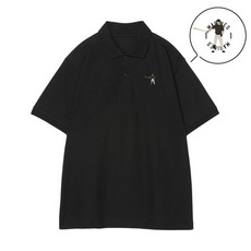 18選手展開 ワンポイント刺繍ポロシャツ ブラック(VISITOR) 詳細画像