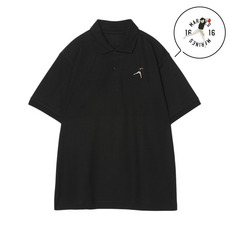 18選手展開 ワンポイント刺繍ポロシャツ ブラック(VISITOR) 詳細画像