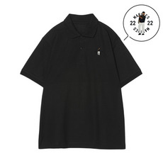 18選手展開 ワンポイント刺繍ポロシャツ ブラック(VISITOR) 詳細画像