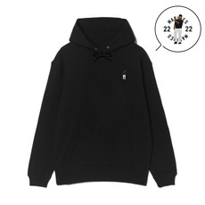 18選手展開 ワンポイント刺繍パーカー ブラック(VISITOR) 詳細画像