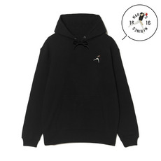 18選手展開 ワンポイント刺繍パーカー ブラック(VISITOR) 詳細画像