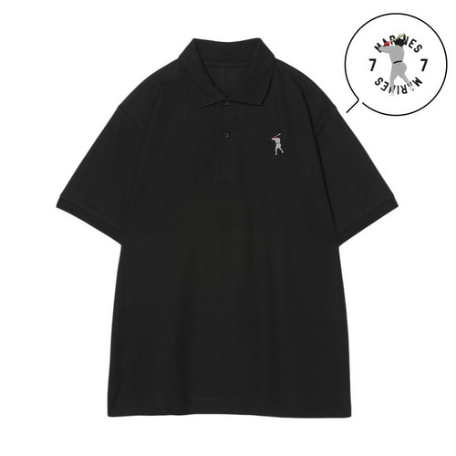 18選手展開 ワンポイント刺繍ポロシャツ ブラック(ALTERNATE) 詳細画像 1カラー 4