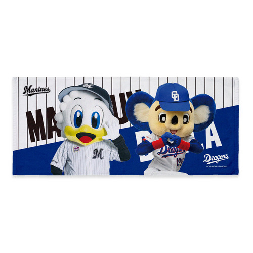 マリーンズ&times;ドラゴンズ 実写マスコットコラボ フェイスタオル 詳細画像 1カラー 1