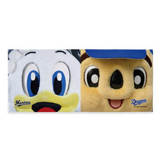 マリーンズ×ドラゴンズ 実写マスコットコラボ クローズアップフェイスタオル