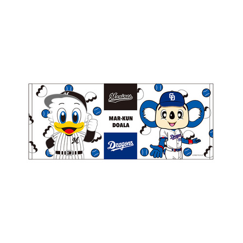 マリーンズ&times;ドラゴンズ イラストマスコットコラボ フェイスタオル 詳細画像 1カラー 1