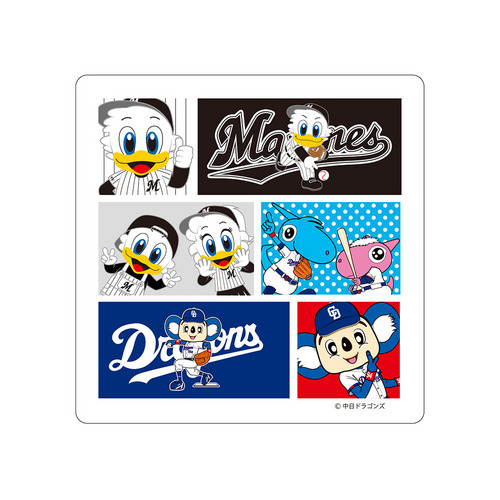 マリーンズ&times;ドラゴンズ イラストマスコット集合 ミニタオル 詳細画像 1カラー 1