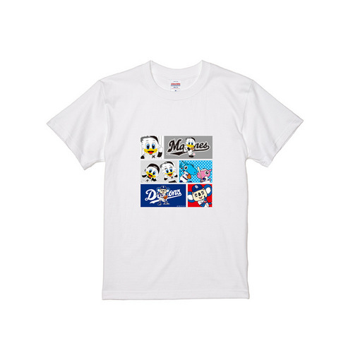マリーンズ&times;ドラゴンズ イラストマスコット集合 Tシャツ ホワイト 詳細画像 1カラー 1